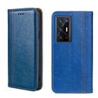 For vivo X70 Pro+ Grid Texture Magnetic Flip Leather Phone Case(Blue) - 1