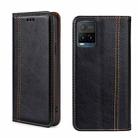 For vivo Y21/Y21s/Y33s Grid Texture Magnetic Flip Leather Phone Case(Black) - 1