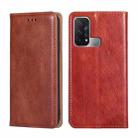 For OPPO Reno5 A Gloss Oil Solid Color Magnetic Leather Phone Case(Brown) - 1