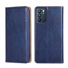 For OPPO Reno6 5G Gloss Oil Solid Color Magnetic Leather Phone Case(Blue) - 1