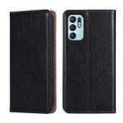 For OPPO Reno6 4G Gloss Oil Solid Color Magnetic Leather Phone Case(Black) - 1