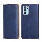 For OPPO Reno6 Pro 5G Gloss Oil Solid Color Magnetic Leather Phone Case(Blue) - 1