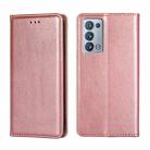 For OPPO Reno6 Pro Plus 5G Gloss Oil Solid Color Magnetic Leather Phone Case(Rose Gold) - 1