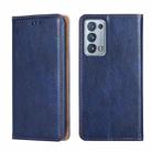 For OPPO Reno6 Pro Plus 5G Gloss Oil Solid Color Magnetic Leather Phone Case(Blue) - 1