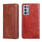 For OPPO Reno6 Pro Plus 5G Gloss Oil Solid Color Magnetic Leather Phone Case(Brown) - 1