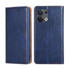 For OPPO Reno8 5G Gloss Oil Solid Color Magnetic Leather Phone Case(Blue) - 1