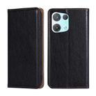 For OPPO Reno8 Pro 5G Gloss Oil Solid Color Magnetic Leather Phone Case(Black) - 1