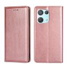 For OPPO Reno8 Pro 5G Gloss Oil Solid Color Magnetic Leather Phone Case(Rose Gold) - 1