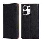 For OPPO Reno8 Pro Plus 5G Gloss Oil Solid Color Magnetic Leather Phone Case(Black) - 1