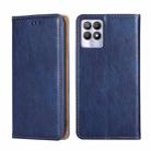 For OPPO Realme 8i Gloss Oil Solid Color Magnetic Leather Phone Case(Blue) - 1