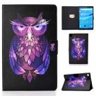 For Lenovo Tab M10 Plus 10.6 3rd Gen 2022 Colored Drawing Smart Leather Tablet Case(Owl) - 1