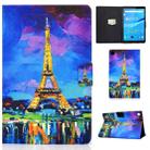 For Lenovo Tab M10 3rd Gen Colored Drawing Smart Leather Tablet Case(Eiffel Tower) - 1