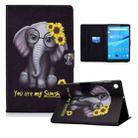 For Lenovo Tab M10 3rd Gen Colored Drawing Smart Leather Tablet Case(Chrysanthemum Elephant) - 1