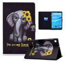For Lenovo Tab M10 Plus 10.6 3rd Gen 2022 Colored Drawing Smart Leather Tablet Case(Chrysanthemum Elephant) - 1