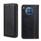 For Huawei nova 8i Grid Texture Magnetic Flip Leather Phone Case(Black) - 1