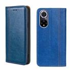 For Huawei nova 9 Grid Texture Magnetic Flip Leather Phone Case(Blue) - 1