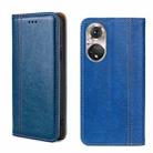 For Honor 50 Pro Grid Texture Magnetic Flip Leather Phone Case(Blue) - 1