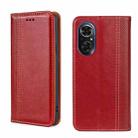 For Honor 50 SE Grid Texture Magnetic Flip Leather Phone Case(Red) - 1