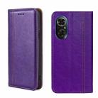 For Honor 50 SE Grid Texture Magnetic Flip Leather Phone Case(Purple) - 1