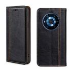 For Honor Magic3 Grid Texture Magnetic Flip Leather Phone Case(Black) - 1