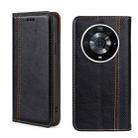 For Honor Magic3 Pro Grid Texture Magnetic Flip Leather Phone Case(Black) - 1