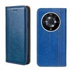 For Honor Magic3 Pro Grid Texture Magnetic Flip Leather Phone Case(Blue) - 1