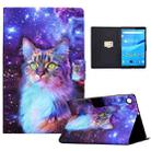 For Lenovo Tab M10 Plus 10.6 3rd Gen 2022 Colored Drawing Smart Leather Tablet Case(Starry Sky Cat) - 1