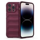 For iPhone 14 Pro Magic Shield TPU + Flannel Phone Case(Wine Red) - 1