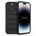 For iPhone 14 Pro Magic Shield TPU + Flannel Phone Case(Black) - 1