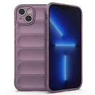 For iPhone 14 Plus Magic Shield TPU + Flannel Phone Case (Purple) - 1