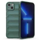 For iPhone 14 Plus Magic Shield TPU + Flannel Phone Case (Dark Green) - 1