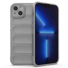 For iPhone 14 Plus Magic Shield TPU + Flannel Phone Case (Grey) - 1