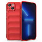 For iPhone 14 Plus Magic Shield TPU + Flannel Phone Case (Red) - 1