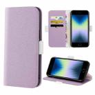 For iPhone SE 2022 / SE 2020 / 8 / 7 Candy Color Litchi Texture Leather Phone Case(Light Purple) - 1