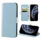 For iPhone 11 Pro Candy Color Litchi Texture Leather Phone Case (Light Blue) - 1