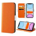 For iPhone 11 Candy Color Litchi Texture Leather Phone Case (Orange) - 1