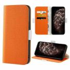 For iPhone 11 Pro Max Candy Color Litchi Texture Leather Phone Case (Orange) - 1