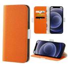 For iPhone 12 mini Candy Color Litchi Texture Leather Phone Case (Orange) - 1