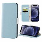 For iPhone 12 mini Candy Color Litchi Texture Leather Phone Case (Light Blue) - 1