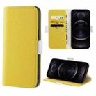 For iPhone 12 / 12 Pro Candy Color Litchi Texture Leather Phone Case(Yellow) - 1