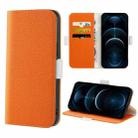 For iPhone 12 Pro Max Candy Color Litchi Texture Leather Phone Case(Orange) - 1