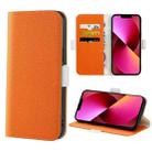 For iPhone 13 Candy Color Litchi Texture Leather Phone Case(Orange) - 1