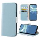 For iPhone X / XS Candy Color Litchi Texture Leather Phone Case(Light Blue) - 1