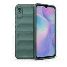 For Xiaomi Redmi 9A Magic Shield TPU + Flannel Phone Case(Dark Green) - 1