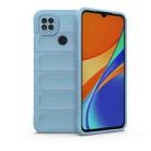 For Xiaomi Redmi 9C Magic Shield TPU + Flannel Phone Case(Light Blue) - 1