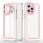 Bright Skin Feel PC + TPU Protective Phone Case For iPhone 13 Pro Max(Pink+White) - 1