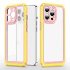 Bright Skin Feel PC + TPU Protective Phone Case For iPhone 13 Pro Max(Pink+Yellow) - 1