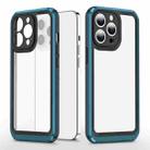 Bright Skin Feel PC + TPU Protective Phone Case For iPhone 13 Pro Max(Black+Blue) - 1