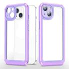 Bright Skin Feel PC + TPU Protective Phone Case For iPhone 13(Purple+Purple) - 1