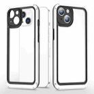 Bright Skin Feel PC + TPU Protective Phone Case For iPhone 13(Black+White) - 1